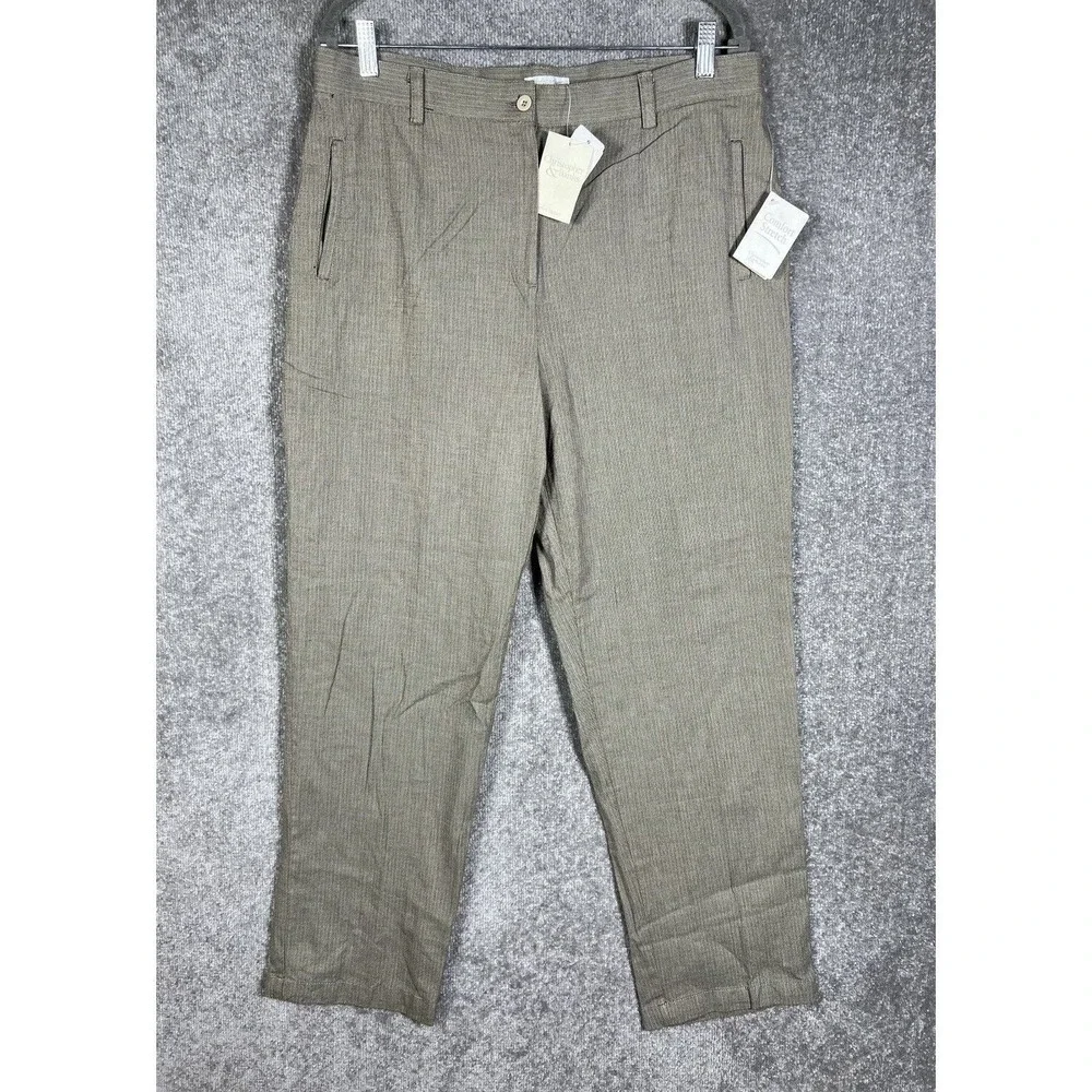 Christopher & Banks Comfort Stretch Easy Fit Striped Dress Pants Womens Size 14